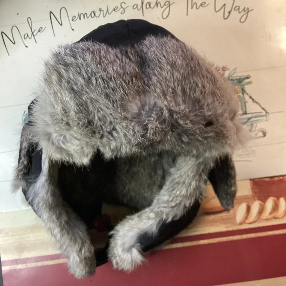 Yukon Tracks | Rabbit Fur Trapper Hat | Black | Youth Large |Unisex